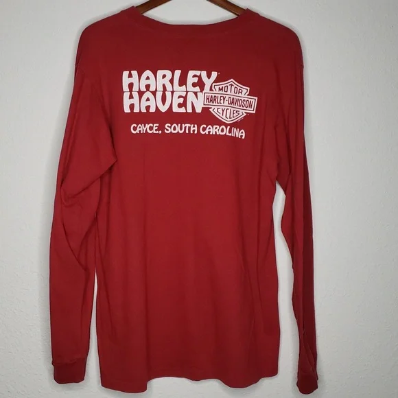 Vintage Harley Davidson Mens Motorcycles Long Sleeve Shirt Size L Logo USA Biker - Picture 5 of 16